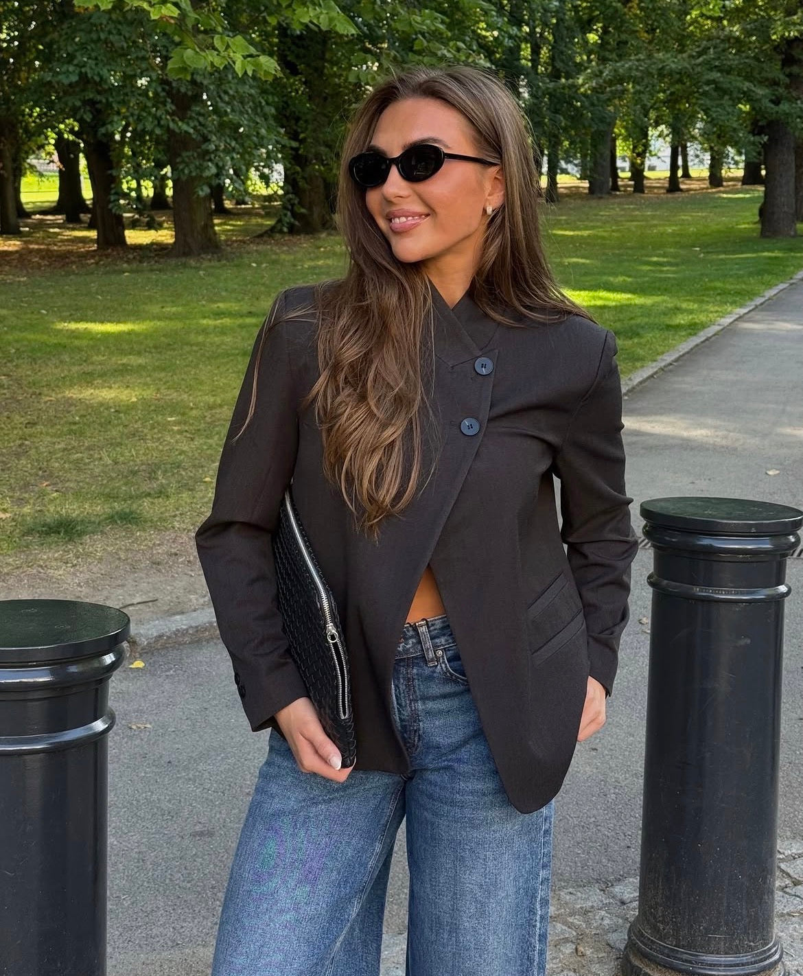 VMDINA Blazer - Dark Grey Melange